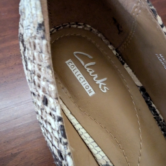 ✨ Clarks Women’s Faux Leather Wedge Pumps – 9.5M, Reptile Print Comfort Heels 👠 - Picture 7 of 11
